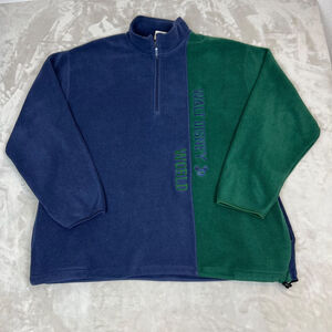 VTG Disney Sweater Adult XL‎ Blue Green Oversized Fleece Pullover Retro 90s